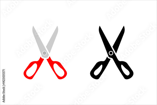 Scissors icon set. Cut symbol. Paper clippers vector illustration. Shears sign. Hairdresser pictogram. Colored cartoon scissors icon isolated.