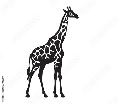 Giraffe minimalist silhouette design vector art