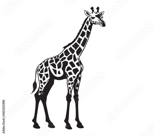 Giraffe simple minimal black silhouette
