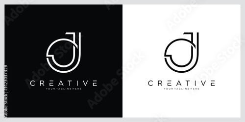 Initial OJ or JO  Logo Design Vector