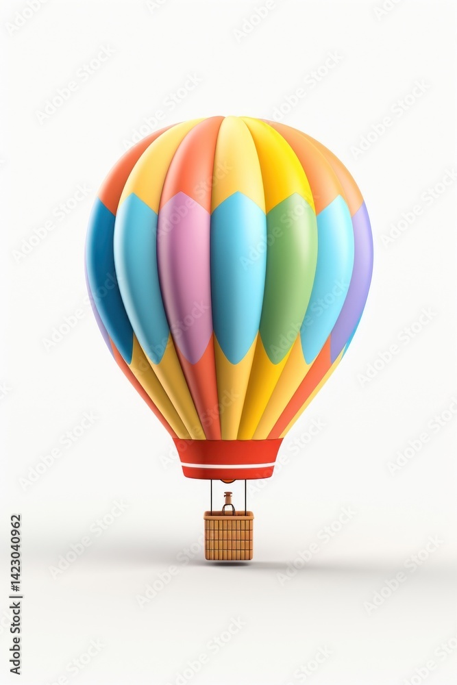 Naklejka premium Hot air balloon aircraft vehicle white background.