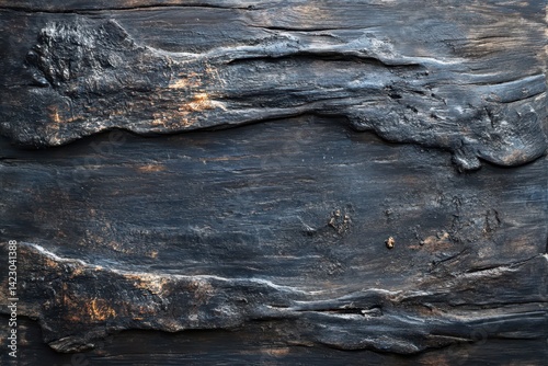 Dark, aged wood texture with visible grain, knots, and rough edges. Use as a rustic background or for natural surface design elements.