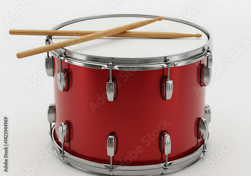 Red Drum Kit: Musical Instrument Background