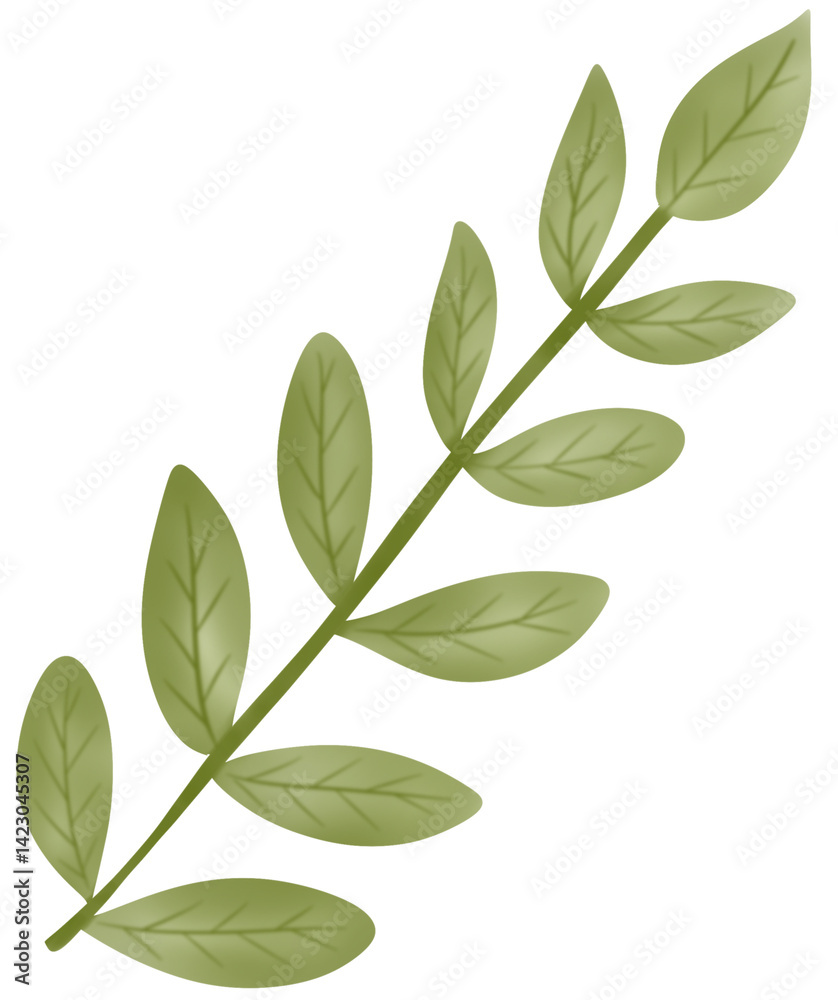 Naklejka premium green leaves isolated on white