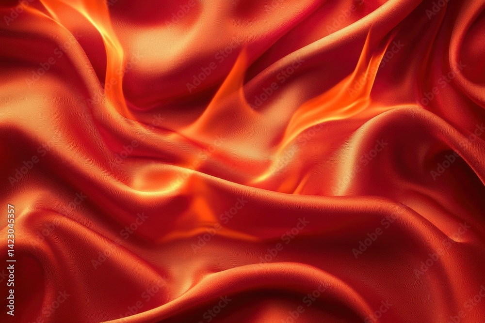 Abstract Red and Yellow Flowing Patterns Resembling Fire or Silk Fabrics Abstract Red and Yellow Flowing Patterns Resembling Fire or Silk Fabrics