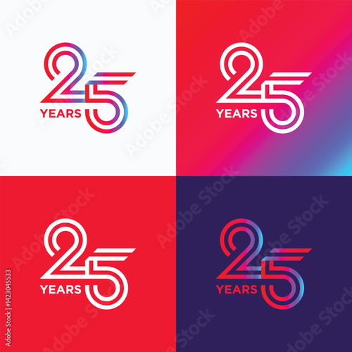 25 Years Anniversary Logo Vector Template – Modern Gradient Design