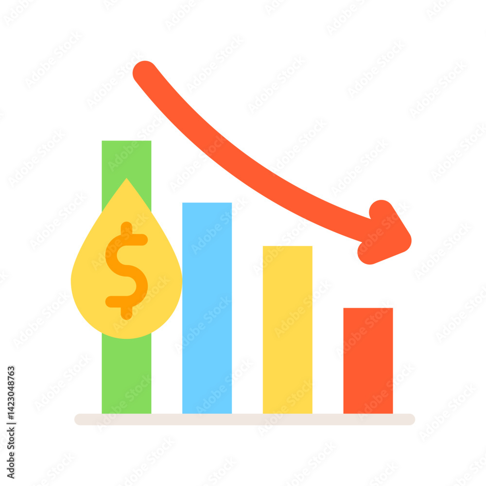 Decrease icon vector image. Suitable for mobile apps, web apps and print media. Decrease icon vector image. Suitable for mobile apps, web apps and print media.