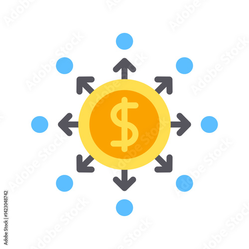 Decentralized icon vector image. Suitable for mobile apps, web apps and print media.