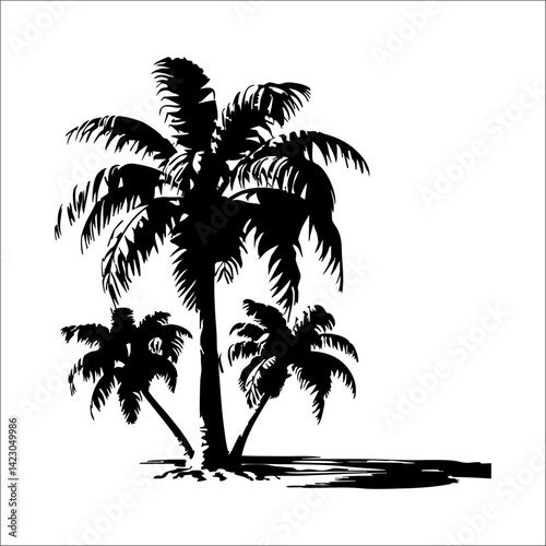 vector illustration of a tropical island