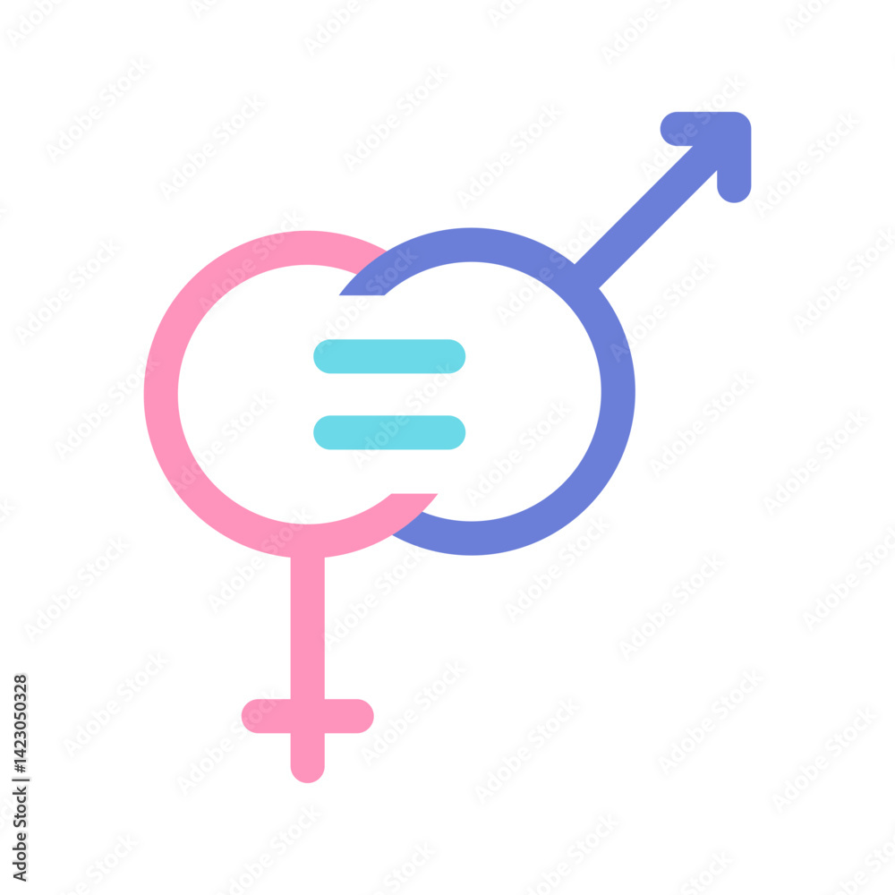 Gender Equality icon vector image. Suitable for mobile apps, web apps and print media. Gender Equality icon vector image. Suitable for mobile apps, web apps and print media.