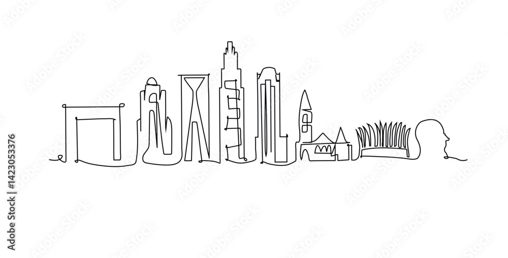 Fototapeta premium charlotte city skyline outline