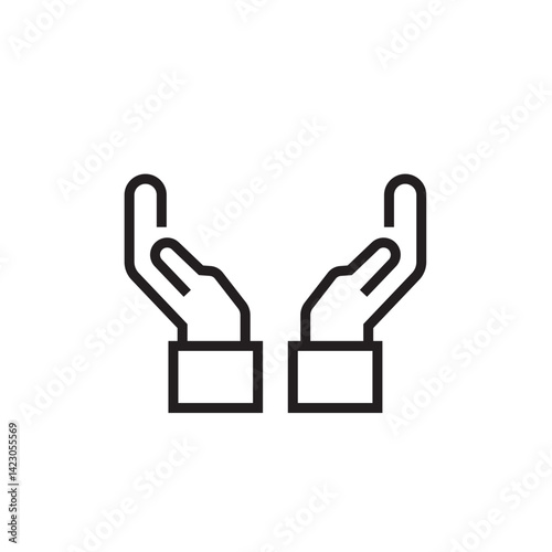 two hand care icon editable outline stroke vector eps