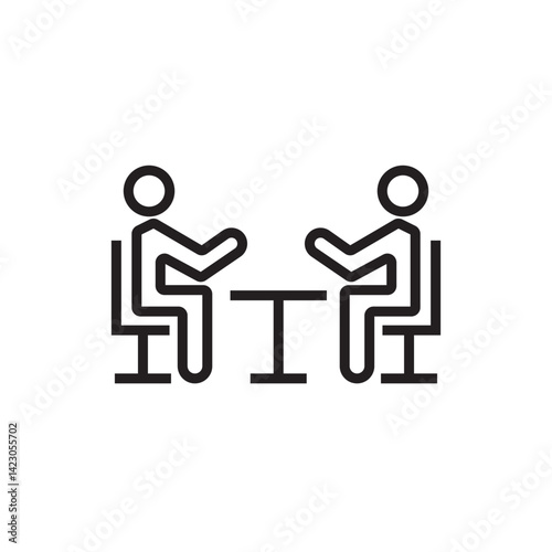 two people discussion icon editable outline stroke vector eps
