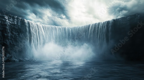 Majestic waterfall landscape