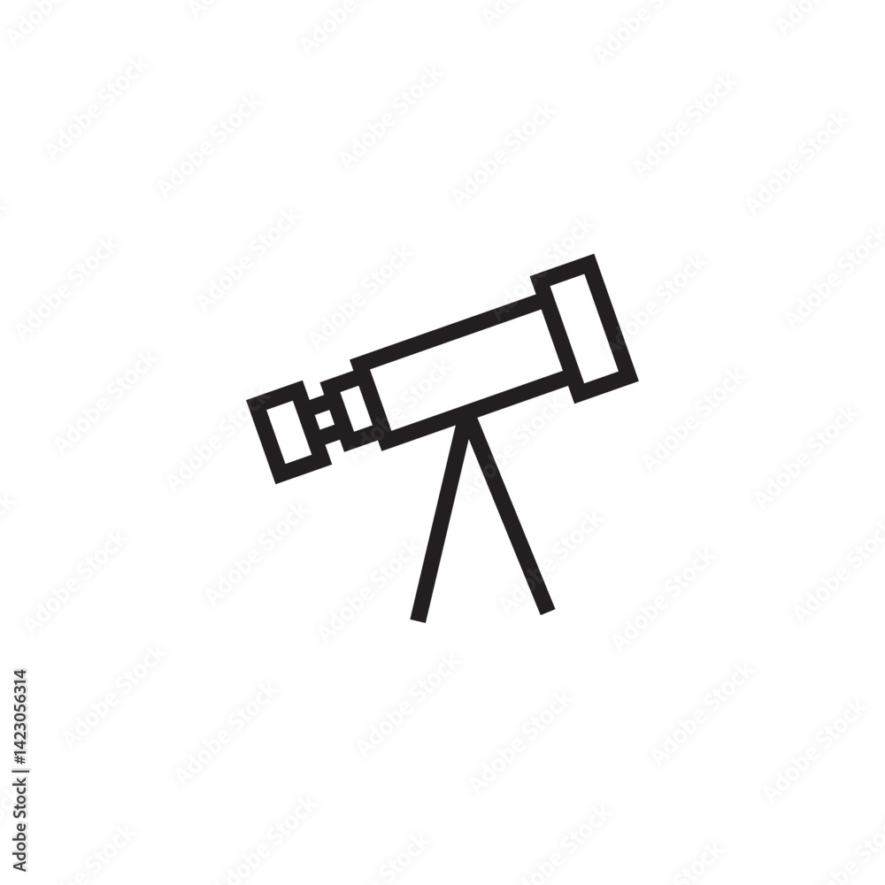 telescope explore icon editable outline stroke vector eps telescope explore icon editable outline stroke vector eps