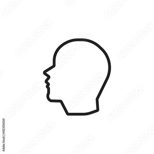 human head icon editable outline stroke vector eps