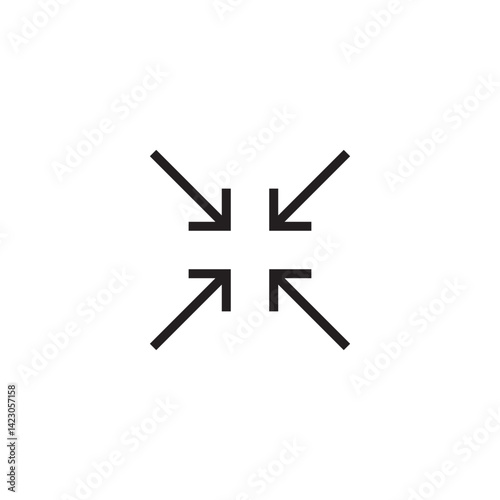 contract small screen icon editable outline stroke vector eps
