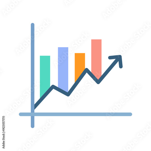 Stock Market Up icon vector image. Suitable for mobile apps, web apps and print media.