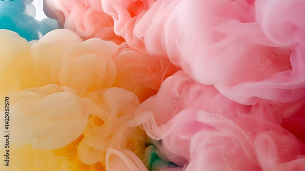 Colorful pastel ink clouds bloom and swirl in water, creating a dreamy, artistic atmosphere with soft gradients and detailed texture transitions. Perfect for design, creativity, or beauty branding Colorful pastel ink clouds bloom and swirl in water, creating a dreamy, artistic atmosphere with soft gradients and detailed texture transitions. Perfect for design, creativity, or beauty branding