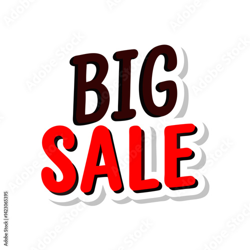 Big sale 3D style label with red and black text