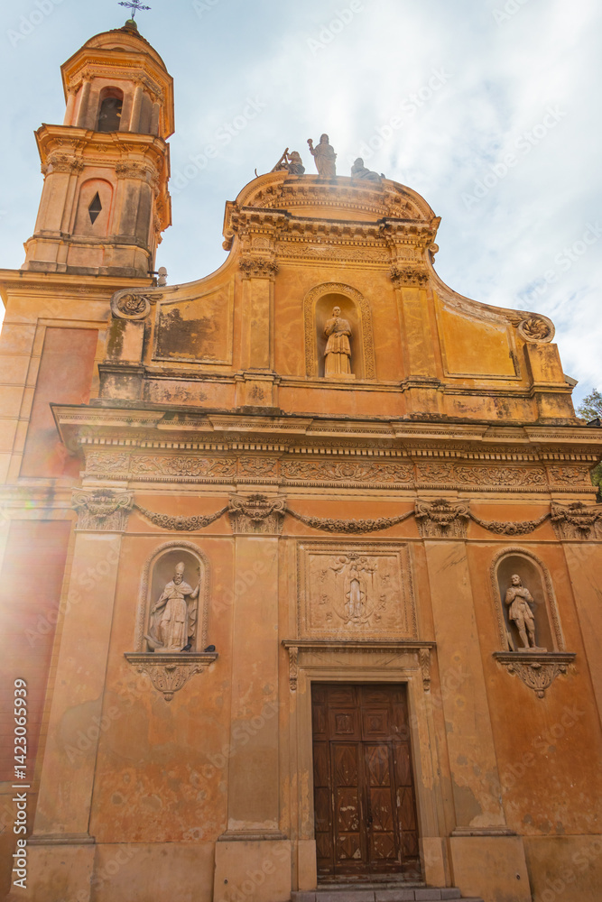 Fototapeta premium Facade of Basilica Saint-Michel in Menton, French Riviera, France