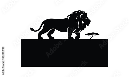  Lion Silhouette Black Ground