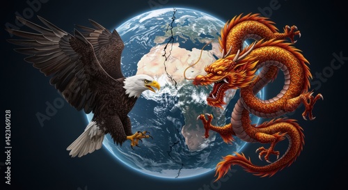 Global Power Dynamics: Eagle vs. Dragon on Earth