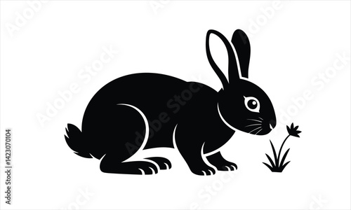  Black Rabbit Silhouette