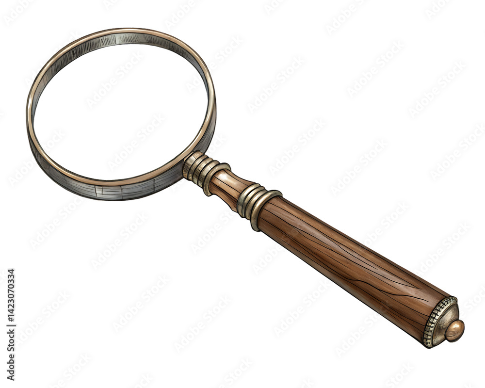 Magnifying glass with black handle isolated on white background PNG Magnifying glass with black handle isolated on white background PNG