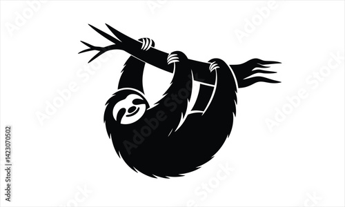 Sloth Silhouette Hanging Branch