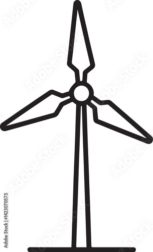 Wind turbine isolated on white
