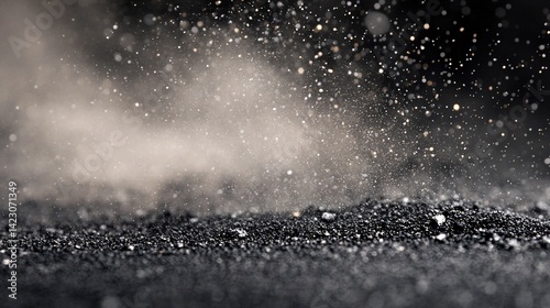 Dark Glittering Dust, Abstract Background, Product Display