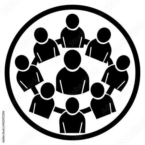 Support group icon (people in circle) 