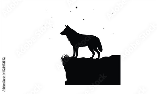  Lone Wolf Howling Night Sky