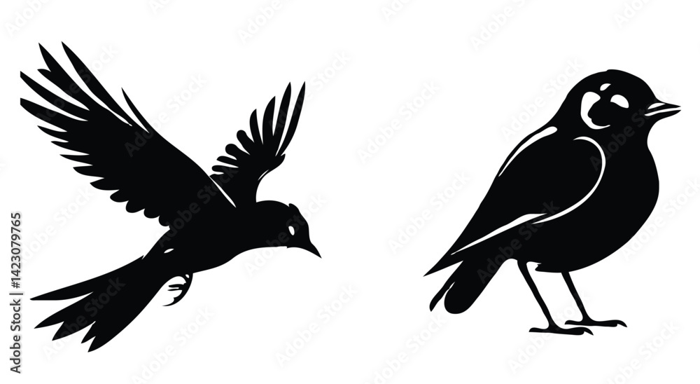 Fototapeta premium Two bird silhouettes