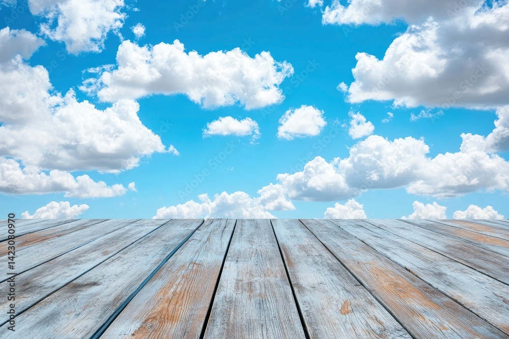 Cloud and Wood Floor Background Cloud and Wood Floor Background