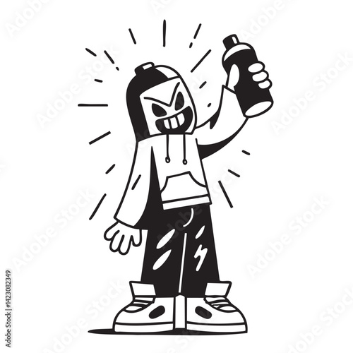 Happy Spray Can Character