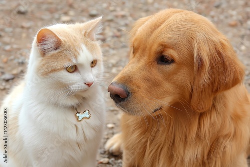 Wallpaper Mural Friendly cat and dog sharing a moment together. Torontodigital.ca