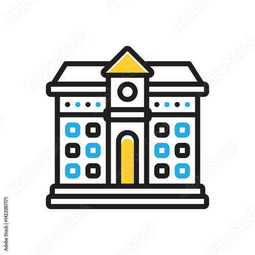 Multi color icon for school