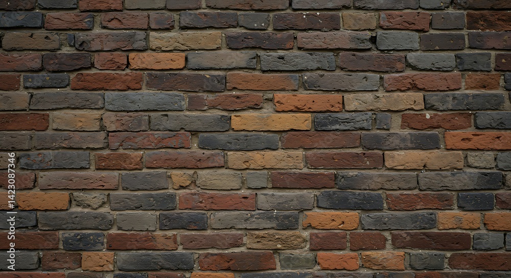 Obraz premium Brick Wall Texture in Earth Tones Full Frame