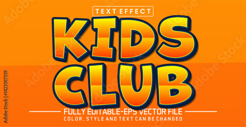 Kids club font Text effect editable
