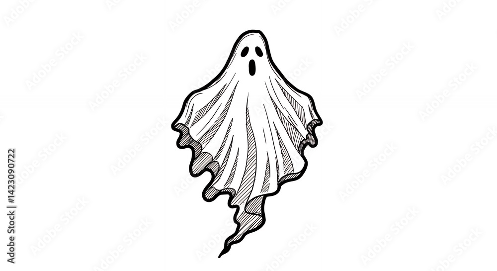 Friendly ghost cartoon illustration halloween design element Friendly ghost cartoon illustration halloween design element