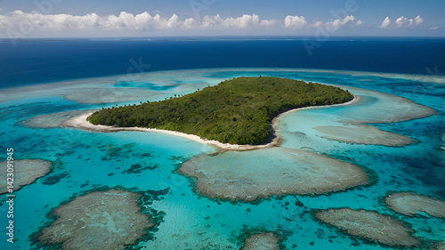 aerial view of tropical island