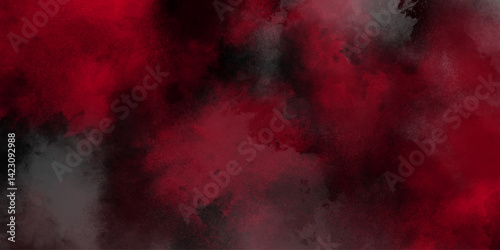 Red smoke red background. Texture design, banner background. Background with red texture. wallpaper.  Red background wall made on real plaster old red grungy wall background or texture.