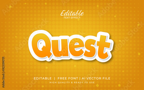 quiz quest editable text effect. hunting concept