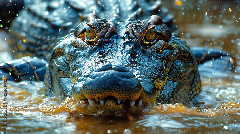 Close-Up of a Alligator in the Wild