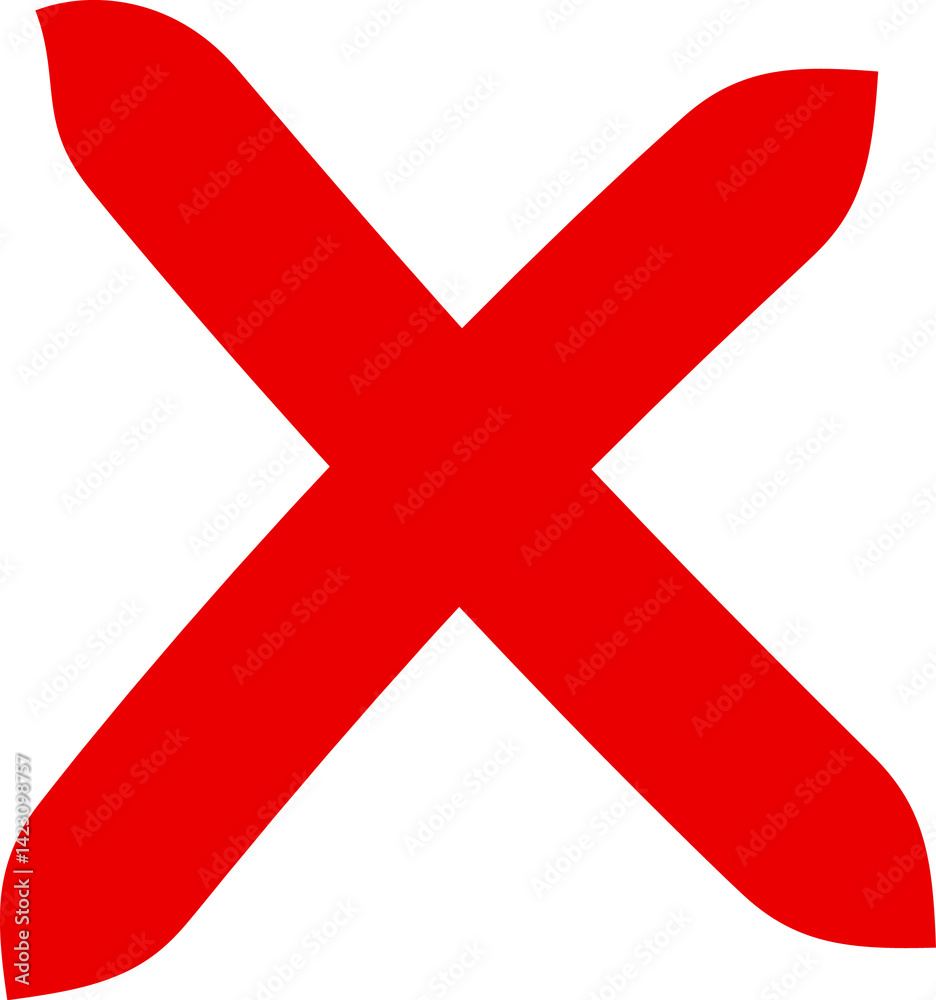 Red cross sign icon. Wrong mark icon. Red cross. X symbol logo. Grunge X icon Red cross sign icon. Wrong mark icon. Red cross. X symbol logo. Grunge X icon