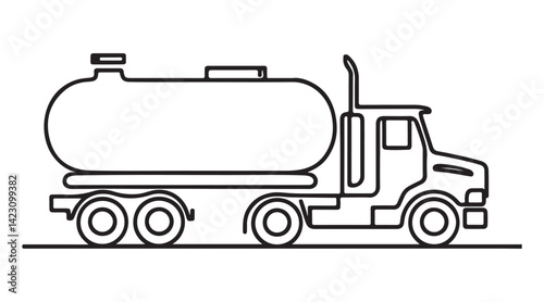 Fuel Tanker Truck Silhouette Illustration Transportation and Logistics Theme