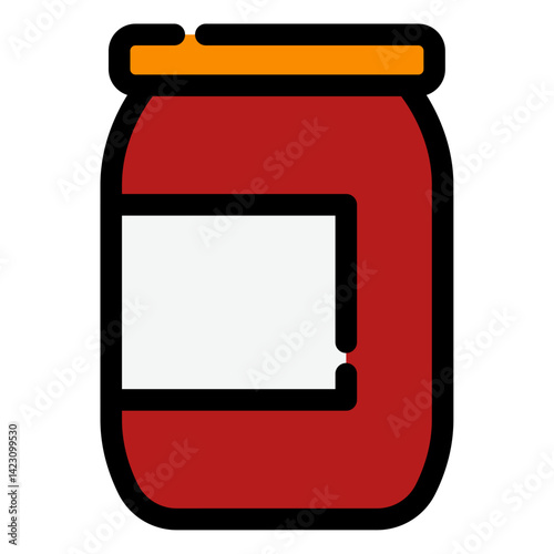 glass jar with a label
