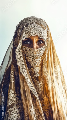 A mysterious woman with expressive eyes in a burka.